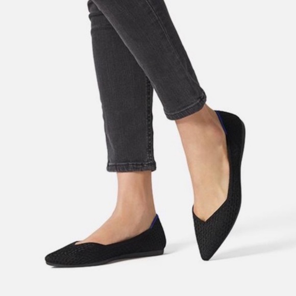 Rothy's The Point Ballet Flat Black Slip-On Lightweight Size 12 - Picture 2 of 14